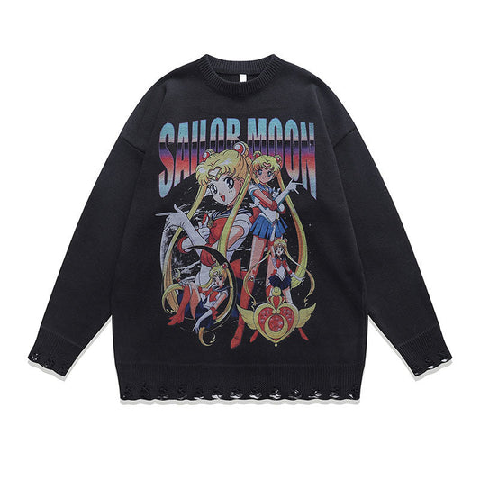 Women Sweater Japanese Anime Idle Style Retro
