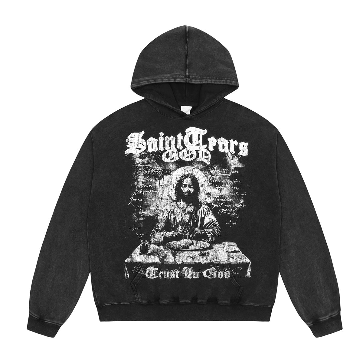 Unisex Hoodies Saint Michael Old Casual Loose Hoodie