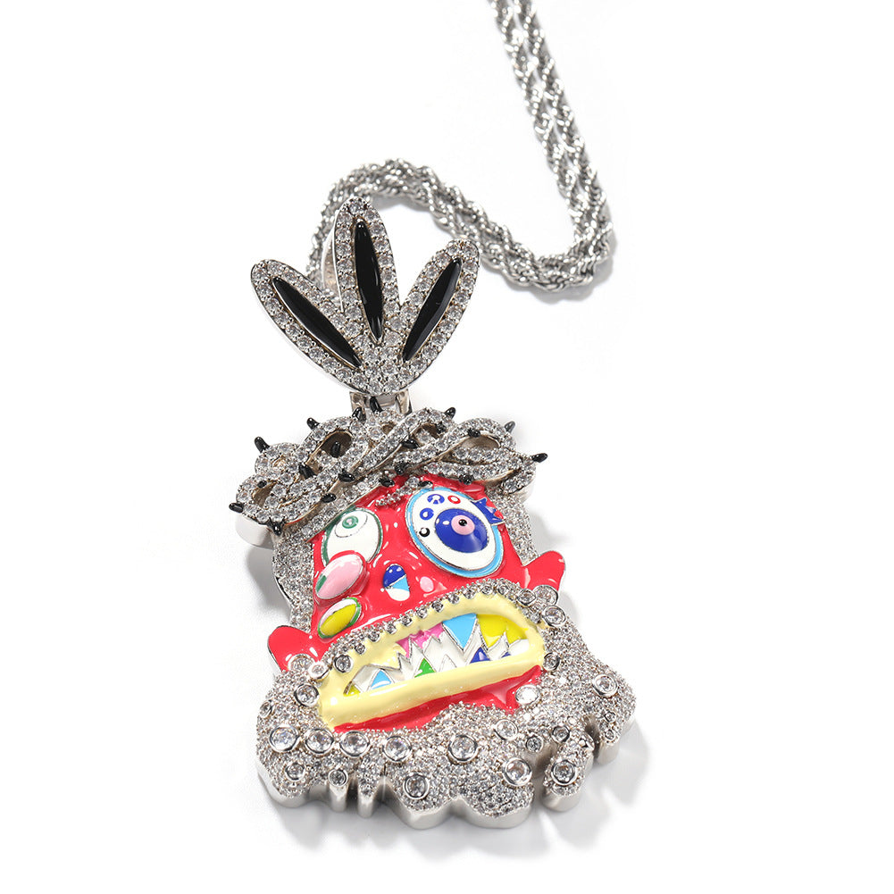 Jewelry Pendant Copper Zircon Color Pendant Dog Tags rapper Spectrum Far East