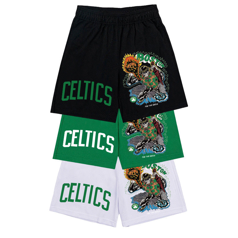 NBA Shorts NAB Celtic Sports Shorts Men's Running Loose Breathable