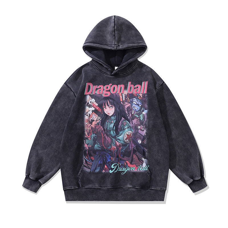 Men Hoodie Cartoon Printing plus Velvet Casual Hooded Sweater