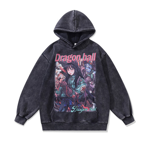 Men Hoodie Cartoon Printing plus Velvet Casual Hooded Sweater
