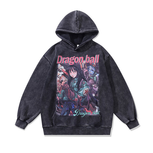 Men Hoodie Cartoon Printing plus Velvet Casual Hooded Sweater