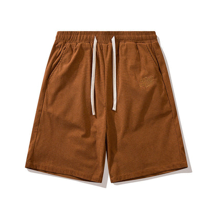 Men Shorts Retro Alphabet Embroidered Shorts Loose Hip Hop Shorts