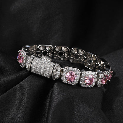 Bracelet Hip Hop Bracelet Copper with Zircon Color Spectrum St. Valentine's