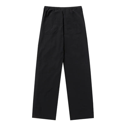 Men Sweatpants Multi-Pocket Workwear Casual Pants Zipper Stitching Loose-Fitting Wide-Leg Trousers