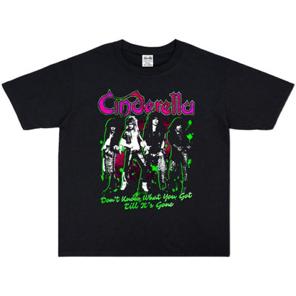 Rock Star T Shirt Cinderella Cinderella Band Character Print T-shirt Short Sleeve Men and Women