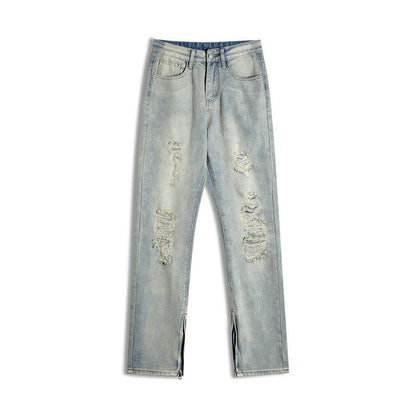 Men Jeans Ripped Jeans Men Baggy Straight Trousers