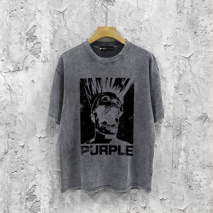 Purple Brand Distressed T Shirts Short Sleeve