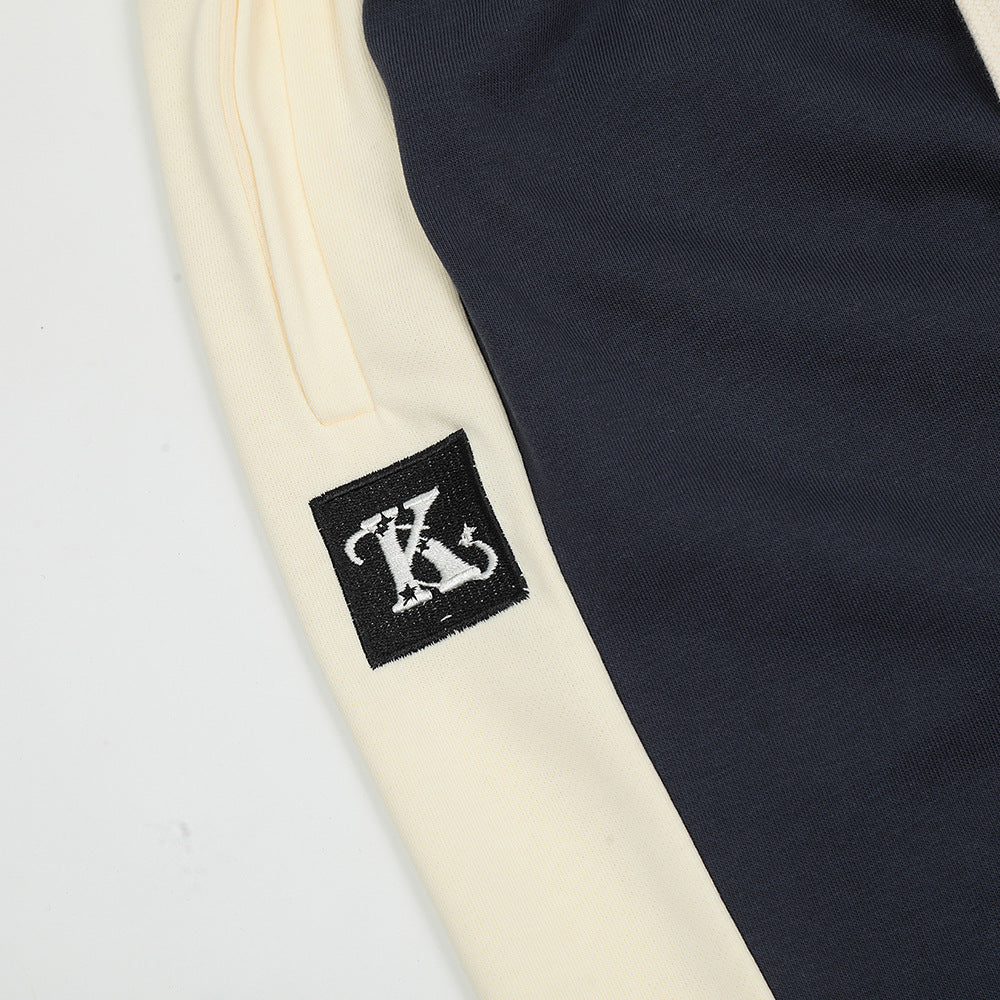 Men Sweatpants Color Contrast Patchwork Casual Pants Men's Loose Sports Straight Trousers