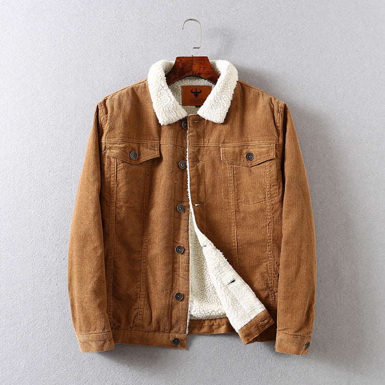Women Cotton Coat Corduroy Fleece Jacket Casual