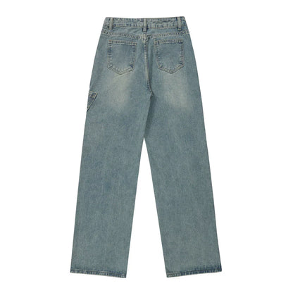 Women Pants Jeans Women's XINGX Embroidery Baggy Straight Trousers