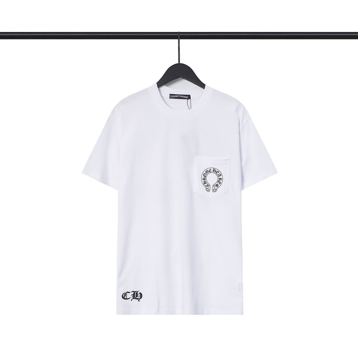 CHH Chrome Heart T Shirts Croix Cross Leather Printed Short Sleeve T-Shirt