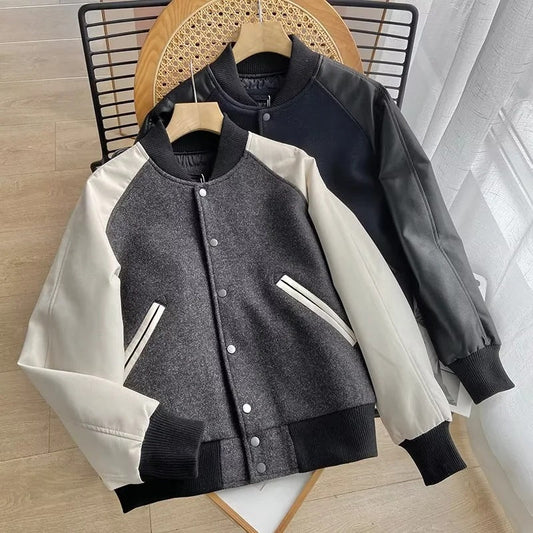 Women Cotton Coat Baseball Uniform Couple Casual
