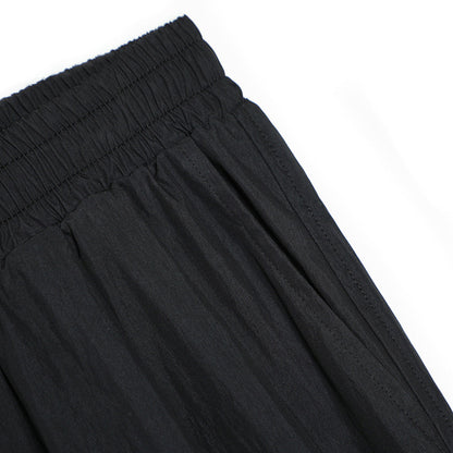 Men Sweatpants Solid Color Wide-Leg Casual Pants Pleated Draping Elastic Waist Loose Draggle-Tail Trousers