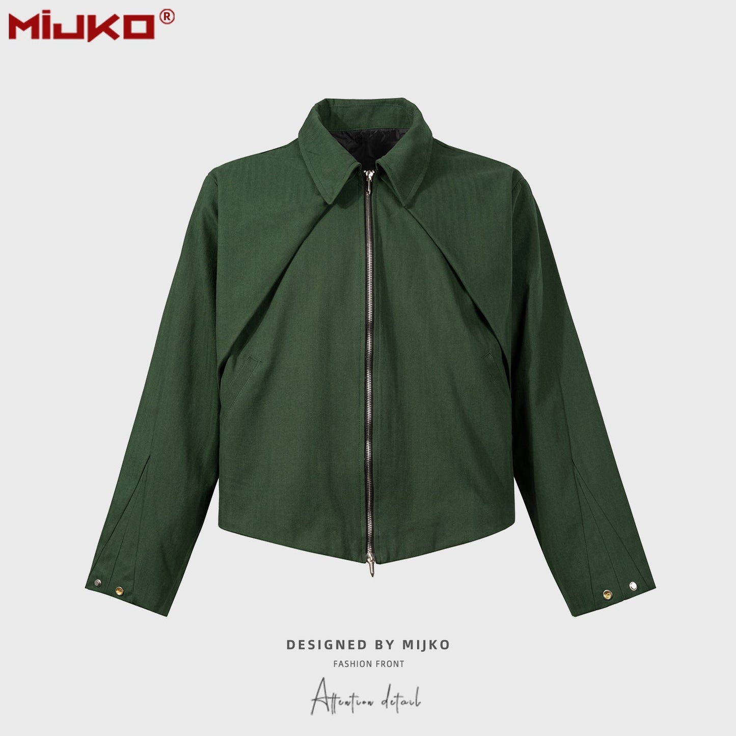 MIJKO Mens Jacket Vibe Two-way Pull Short Jacket Unisex