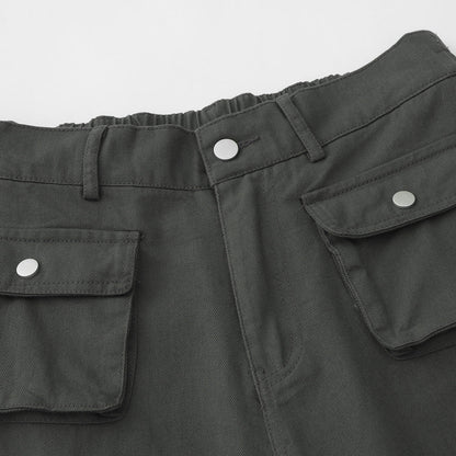 Men Shorts Loose Casual Straight-Leg Multi-Pocket Jeans
