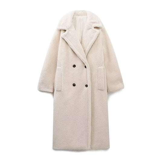 Women Cotton Coat Loose Faux Lamb Fur Coat