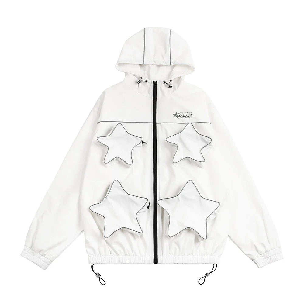 Men Jacket Coat Shell Jacket Jacket Men's Three-Dimensional Zipper Pocket Hooded