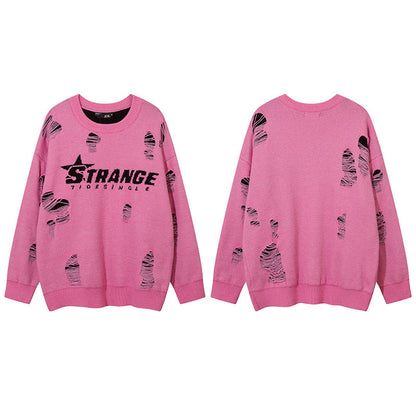 Women Sweater Vintage Star Jacquard Idle Style