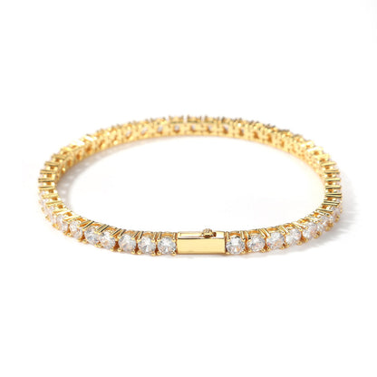 Bracelet 4MM Copper Zircon Spring Fashion Diamond Bracelet Jesus Pieces Royalty