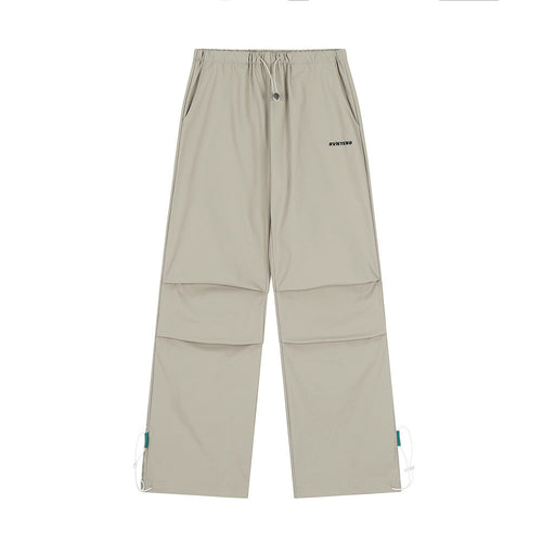 Men Sweatpants Pleated Casual Working Pants Men's Solid Color Straight-Leg Wide-Leg Pants
