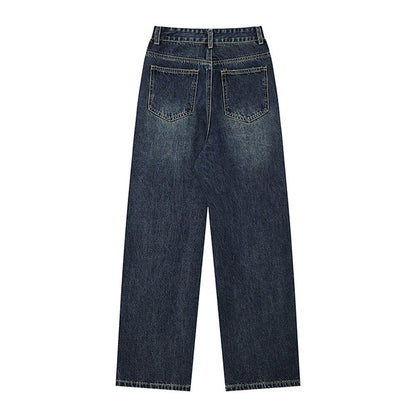 Women Pants Make Old Ripped Jeans Loose Straight Wide Leg Pants
