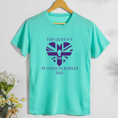 Inspired by Queen's Platinum Jubilee 2022 Elizabeth 70 Years T-shirt Printed Letters British Style T-shirt Short Sleeve