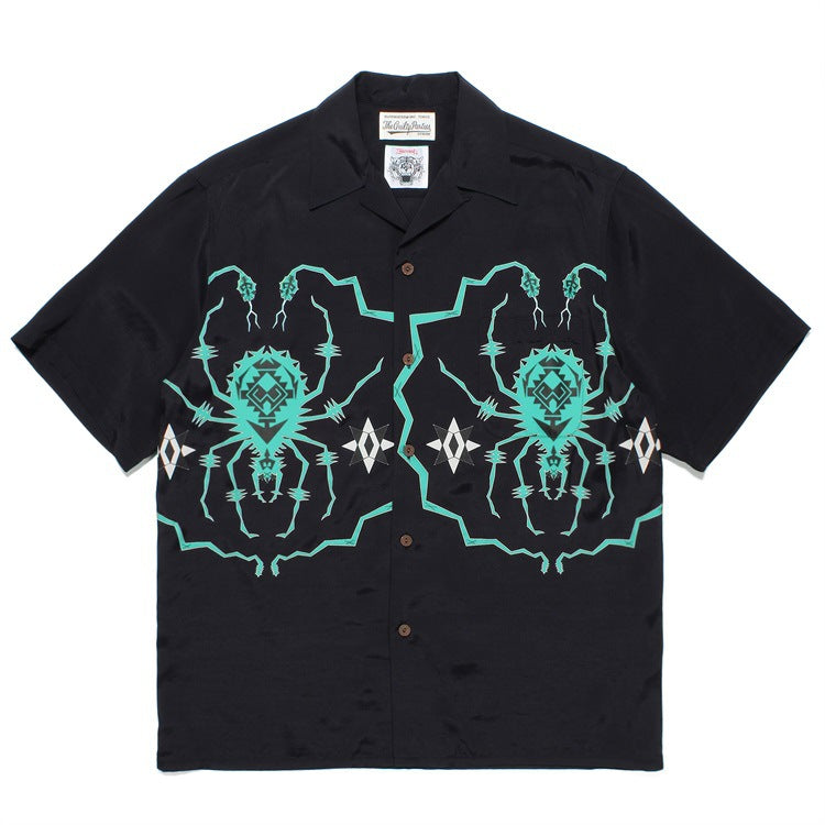 GUILTYPARTIES TIGER Shirts Spider Hawaiian Loose