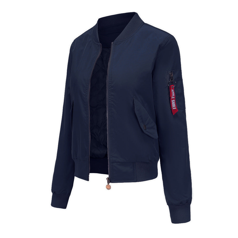 Women Trench Coat Bomber Jacket Women Baseball Jacket Spring and Autumn Flight Suit Long Sleeve Coat