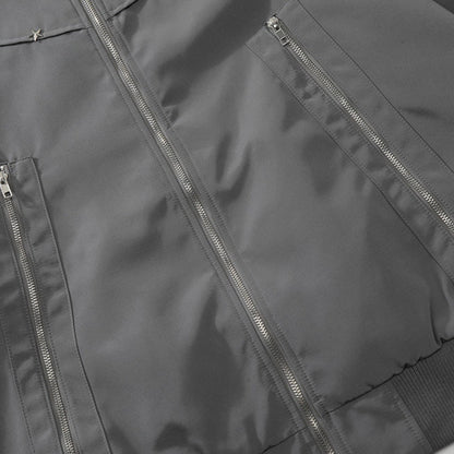 Men Jacket Coat Spring and Autumn Zipper Design Stitching Tooling Baseball Uniform