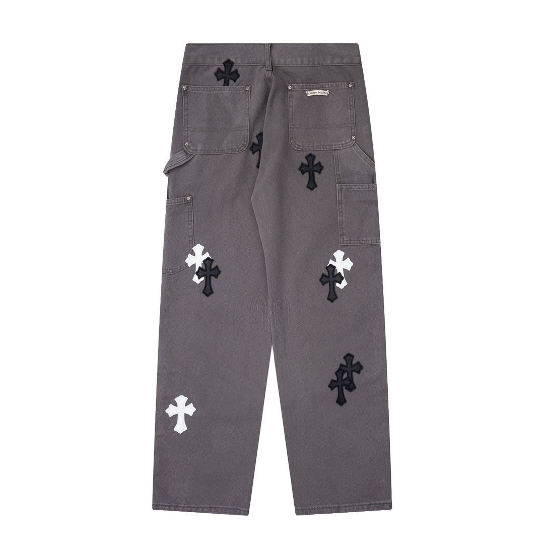 CHH Chrome Hearts Jeans Unisex Casual Loose Jeans