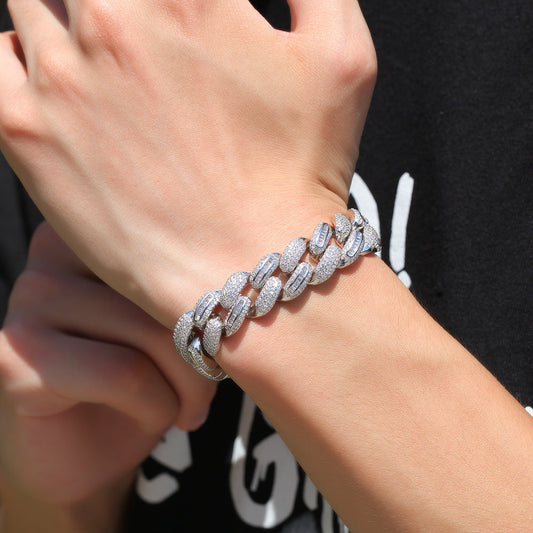 Bracelet Zircon Cuban Chain Bracelet Trendy Vintage Spectrum Jesus Pieces