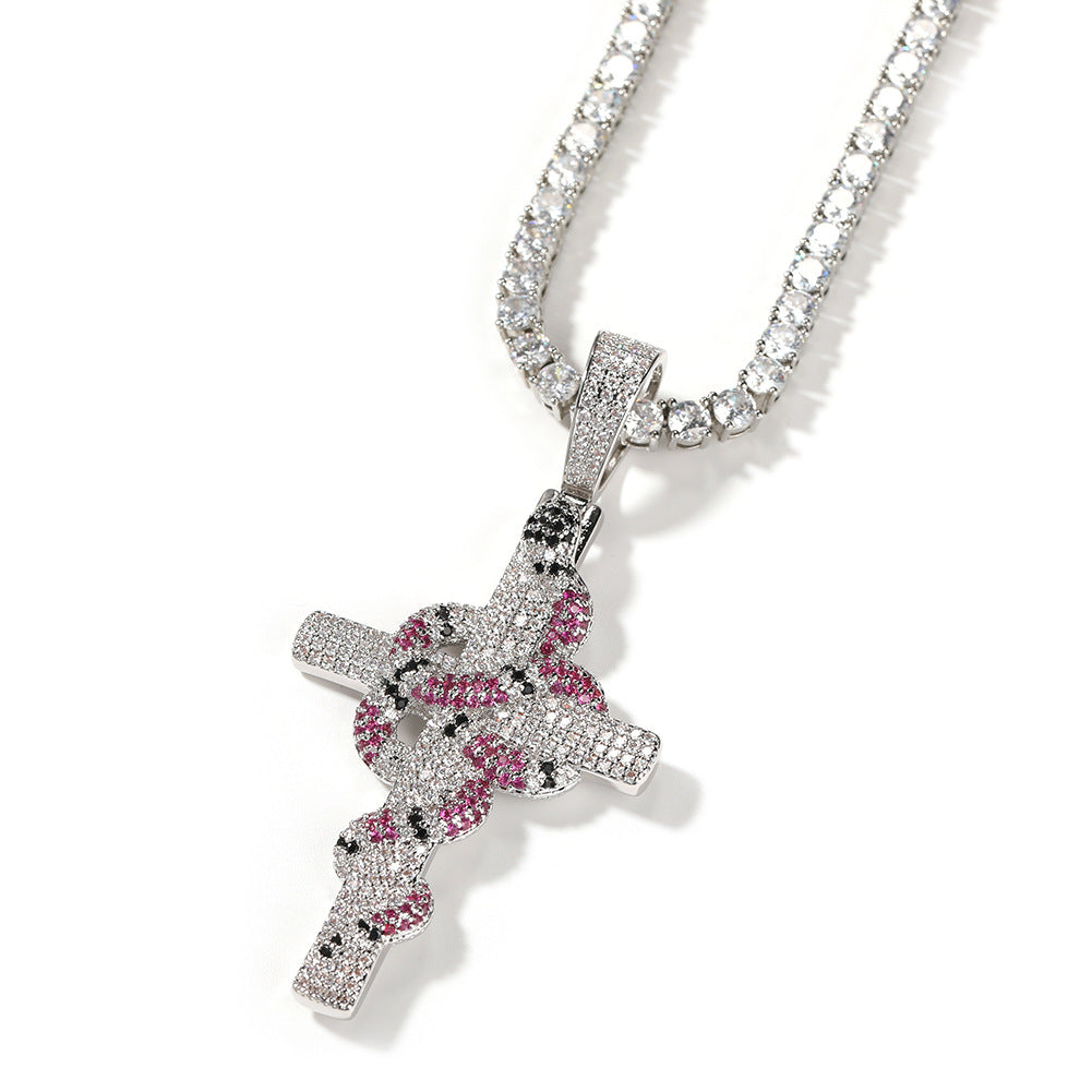 Jewelry Colored Serpentine Cross Pendant Vintage Crosses Spectrum
