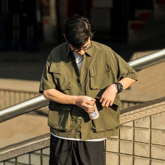 Men Shirts plus Size Loose Casual Jacket