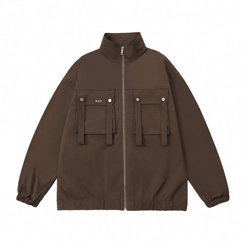 Men Jacket Coat Men's Autumn Loose Baggy Long Sleeve Zipper Jacket