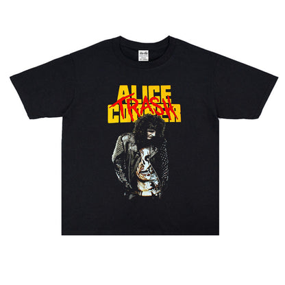 Rock Star T Shirt Alice Cooper Rock Band Printed T-shirt Short Sleeve Loose Cotton