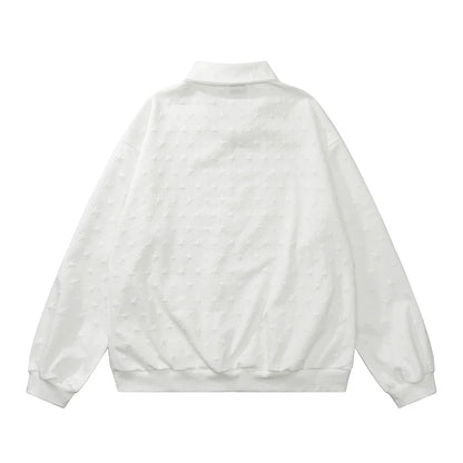 Men Jacket Coat Spring and Autumn Loose-Fitting Solid Color Long Sleeves Lapel Loose Zip Coat