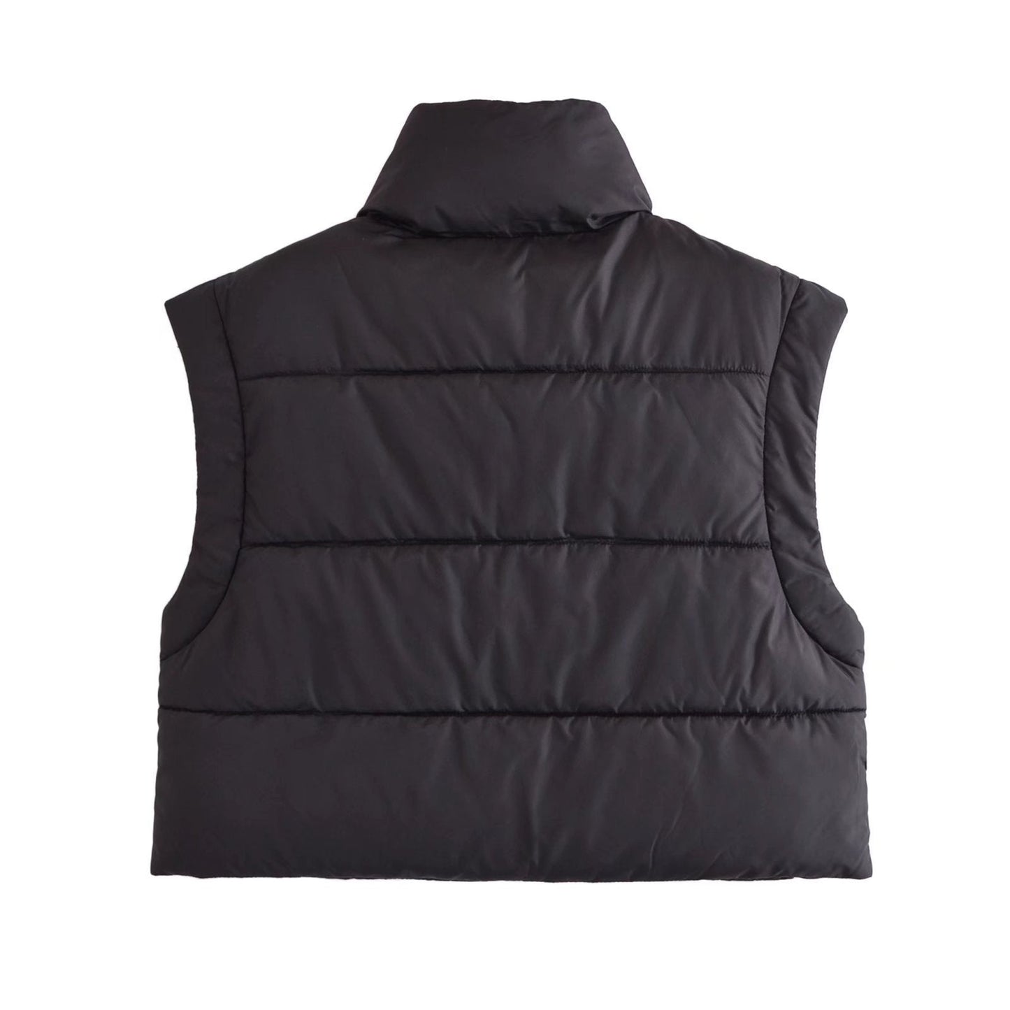 Women Cotton Coat Casual Stand Collar Zipper Vest