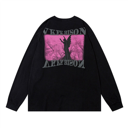 Men Long Sleeve T-Shirt Statue Personalized Printed Pure Cotton