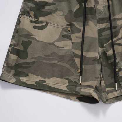 Men Shorts Camouflage Casual Shorts Summer Retro Workwear