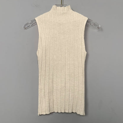 Women Vest Suspenders Turtleneck Knitting Sexy Vest