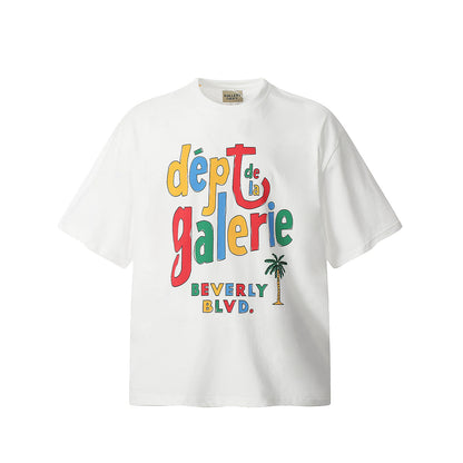 Unisex T-Shirts Rainbow Print GALLERY DEPT Loose T-Shirt