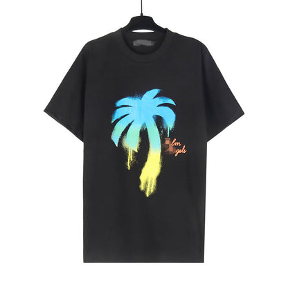 Palm Angle T Shirts Palm Pattern Color Gradient Painting