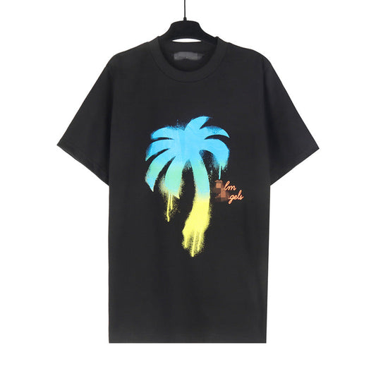 Palm Angle T Shirts Palm Pattern Color Gradient Painting