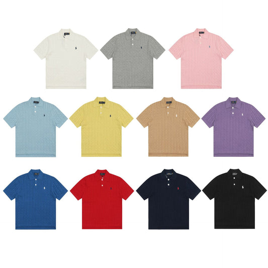 Ralph Lauren Knitted sweaters Ralph Lauren Knitted Short Sleeved Shirt POLO Lapel Knitted Short Sleeve Small Twist Lapel T-Shirt