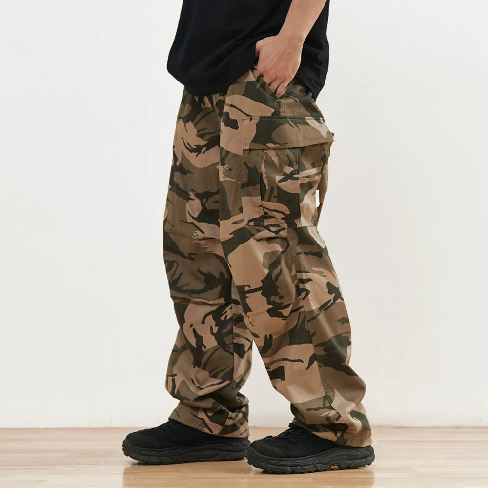 Men Sweatpants Camouflage Cargo Pants Men's Casual Trousers Pocket Drawstring Jogger Pants