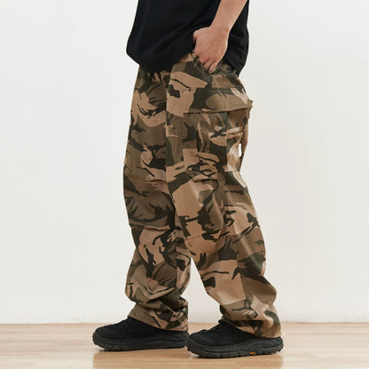 Men Sweatpants Camouflage Cargo Pants Men's Casual Trousers Pocket Drawstring Jogger Pants