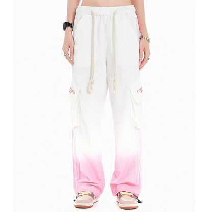 Men Sweatpants Casual Pants Men Straight-Leg Trousers Spring/Summer Workwear with Pocket Elastic Waist Baggy Pants