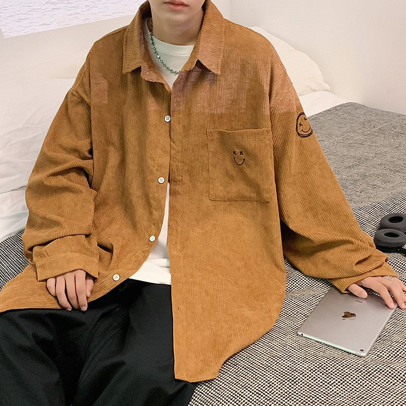 Men's Shirts Corduroy Long Sleeve Shirt Fashion